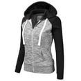 thumbnail image 2 of Doublju Women's Raglan Pocket Zip-Up Hoodie Jacket for Women with Plus Size, 2 of 3