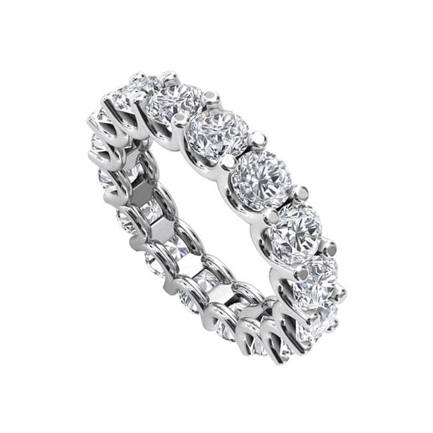 Precious Stone 2CT Super Cubic Zirconia 14K White Gold Wedding Eternity Band, Size 6 Walmart
