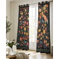 thumbnail image 5 of Boho Black Flowers Sheer Curtains 84 Inch Length 2 Panels Set for Living Room/Bedroom, Spring Abstract Watercolor Floral Leaf Kitchen Curtains Grommet Semi-Sheer Curtains Window Treatments 42"x84"x2, 5 of 7