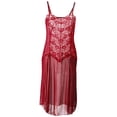 thumbnail image 2 of BONIXOOM Wedding Guest Dresses for Women Love Bridal Crew Neck Tab Sleeveless Lace Bodysuit Floral Red Dresses, 2 of 4