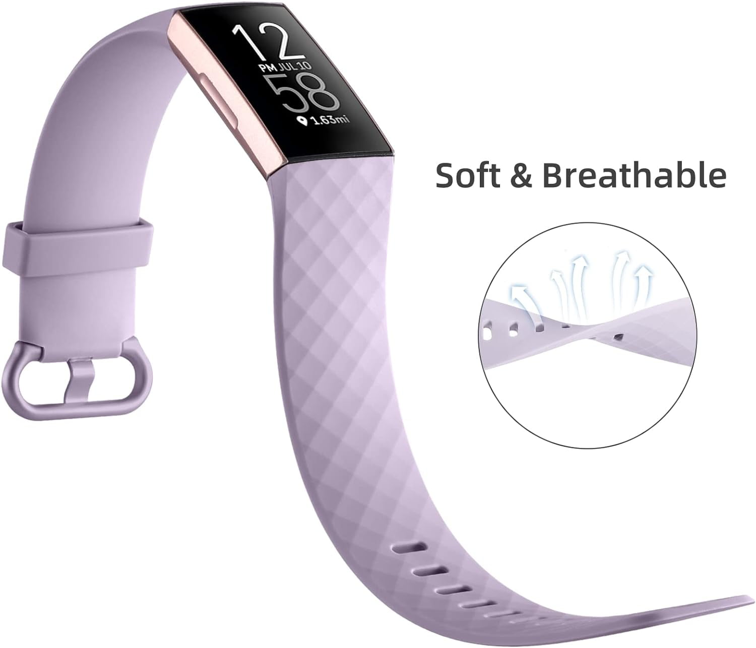 Wepro Waterproof Bands Compatible with Fitbit Charge 4 / Charge 3 / Charge 3 SE for Women Men, 3-Pack, Small, Large/Teal/Plum/Lavender