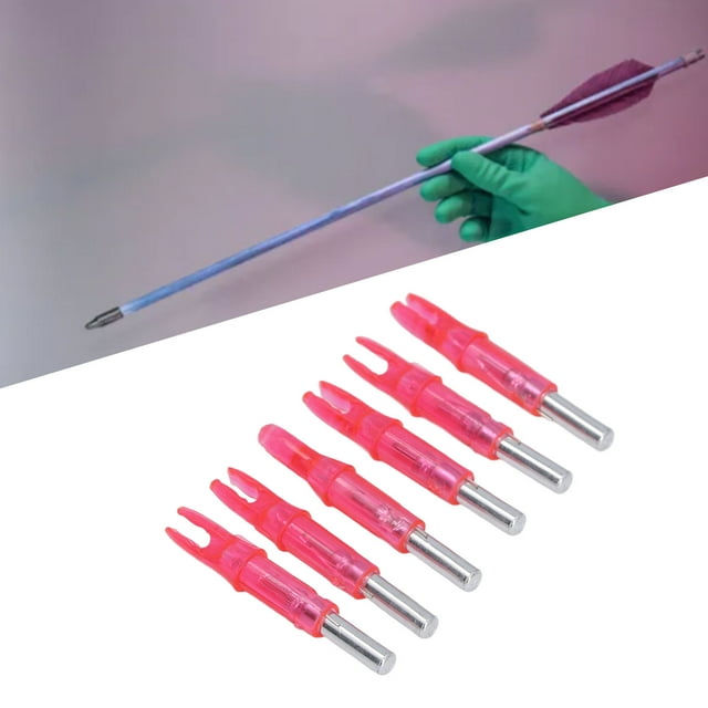 6Pcs Lighted Nocks 6.2mm LED Waterproof, High Visibility for Night Archery, Made of PE Material