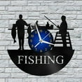 thumbnail image 3 of Fishing 10 Vinyl Record Wall Clock for Kitchen Wall Decor Wall Art Gift for Lover Gift Idea for a Best Friend(B,with LED), 3 of 6