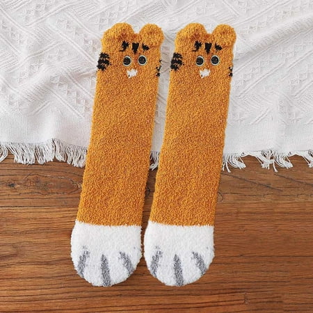 

5 pairs * 1 Pair Women s Autumn Winter thickening Animal Coral Velvet Warm Tube Socks socks for men 9-12 mid crew