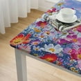 thumbnail image 4 of HAOXIT Vinyl Tablecloths for Rectangle Tables, Floral Square Tablecloth Pink Table Cover Waterproof,Vinyl Table Cloth Rectangle Table for Kitchen and Outdoor,Pink Floral 46*46, 4 of 7