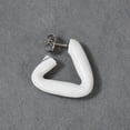 thumbnail image 4 of Pendientes triangulares de tamaño pequeño, color puro, ligeros, decorativos, hermosos pendientes triangulares, color blanco, 4 of 5