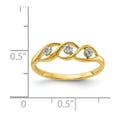 thumbnail image 3 of 14K Yellow Gold Ring Band Diamond Round Polished Wave, 3 of 3