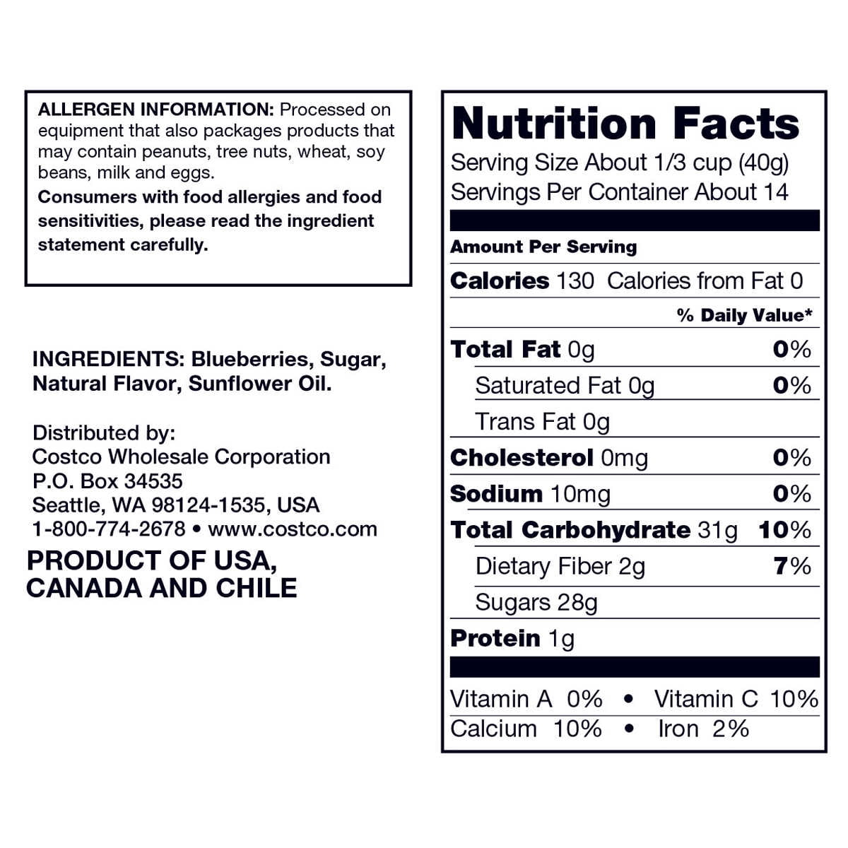 2 Pack | Kirkland Signature Whole Dried Blueberries, 20 oz Bag