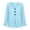 *Sky Blue, variant on ClodeEU Women's V Neck Half Button Flare Long Sleeve Blouse,Casual Loose Solid Shirt Top Black,Women's Plus L