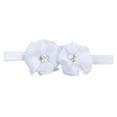 thumbnail image 2 of NAISIBABY Toddler Boys Girls Headbands, No Slip Bowknot Flower Solid Color Cute Stretch Headdress White Free Size, 2 of 4