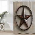 thumbnail image 2 of Extra Long Shower Curtain 72x96 Inch, Rustic Star Brown Shower Curtain Waterproof Bathroom Decor Retro Country Farmhouse Aesthetic Fabric Bath Curtain Set Accessories with Hooks, 2 of 6