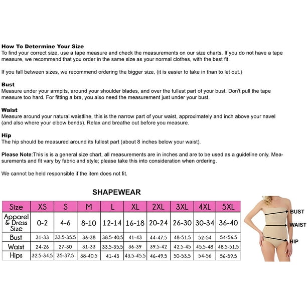 InstantFigure Womens Compression Shapewear Tummy Control Strapless Bandeau Tube  Top WBT035 