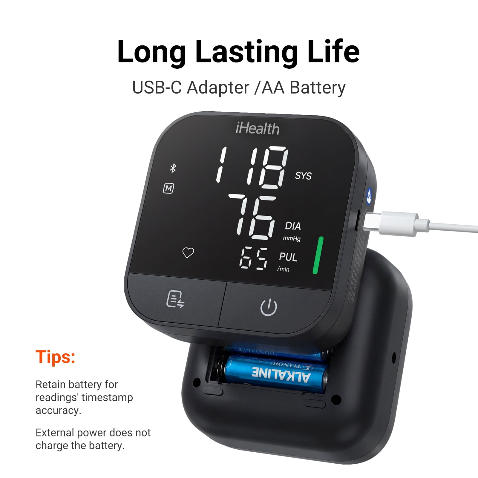 iHealth Track Pro Upper Arm Blood Pressure Monitor, Bluetooth Digital BP Machine with Adjustable Cuff and Large Display