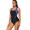 black&blue, variant on Attraco One Piece Swimsuits Womens Athletic Training Bathing Suit Adjustable Strap Swimwear