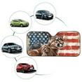 thumbnail image 4 of Xoenoiee Leopard American Flag Pattern Car Windshield Sunshade UV Ray Reflector Auto Window Sun Shade Visor Shield Cover with Suction Cups, Keeps Vehicle Cool, 4 of 7