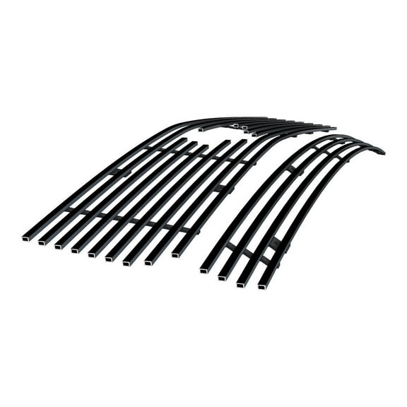 APS Compatible with Ford Mustang 2005-2009 V6 Main Upper Lower Bumper Stainless Steel SS Black Billet Front Grill Grille Insert Combo F67810H