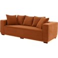 thumbnail image 6 of Tabaray 89" Modern Sofa Couch for Living Room, Modern Upholstered Sponge Sofa Corduroy Fabric Couch w 17.71" Seat Height for Home Office, Living Room, Space Saving,No Assembly Sofa Feet + Orange, 6 of 7