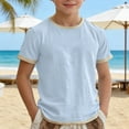 thumbnail image 2 of LIIPEE T Shirts For Boys Short Sleeve Crew Neck Fashion Color Block Ringer Tees Kids Casual Loose Cute Summer T Shirt,11-12 Years, 2 of 6