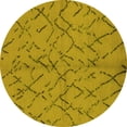 thumbnail image 1 of Ahgly Company Machine Washable Indoor Round Oriental Yellow Industrial Area Rugs, 5' Round, 1 of 4