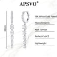 thumbnail image 4 of APSVO 18K White Gold Plated Drop Earrings for Women S925 Sterling Silver Post Hypoallergenic Dangle Earrings Prom Wedding Birthday Graduation Jewelry Gifts Teen Mom Bride Bridesmaid Girlfriend Wife, 4 of 7