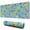 Light Blue Dinosaurs, variant on Long Mouse Pads for Desk,Light Green Dinosaurs Leaves Pattern Desk Mats on Top Of Desks, Desk Mouse Pad Extra Large with 3mm Non-Slip Base and Stitched Edge for Gaming,Office,Work,Home 31.5"x11.8"