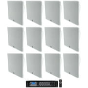 12 JBL SLP14/T-WH Low-Profile On Wall Mount White 4" 70v Commercial Speakers+Amp