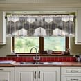thumbnail image 3 of Yayeee Kitchen Curtains Tier Set of 2 Light Filtering 57"x36" Over Sink Window Panels, Gray Hexagons, 3 of 7