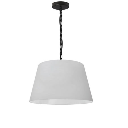 

Dainolite 1 Light Brynn Small Pendant White Shade Black
