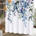 thumbnail image 3 of Shower Curtain Blue Green Eucalyptus Shower Curtains for Bathroom, Watercolor Leaf Shower Curtain Sets Waterproof Plant Shower Curtain Leaves Fabric Cloth Bathroom Curtains 72x72 inch with Hooks, 3 of 6