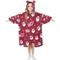 thumbnail image 6 of BZSMCE Wearable Blanket Hoodie Fashion Santa’s Ho-ho-happy Blast Home Wear, 6 of 7