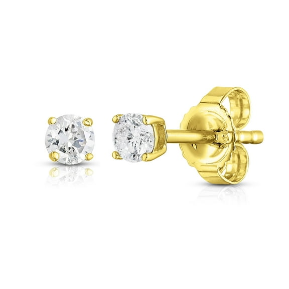 Natalia Drake 1/4 Cttw Genuine Diamond Stud Earrings for Women or Men in 14K Yellow Gold