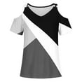 thumbnail image 3 of Ankola 2024 Summer Tops for Women Sexy Off Shoulder T-Shirt Fashion Printed Shirts Casual Crew Neck Blouse Tunic Top, 3 of 4