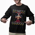 thumbnail image 2 of Christmas Sweatshirt, Santa's New Year's Resolution Hit The Gym Christmas Sweatshirt, Muscular Santa Ugly Holiday Jumper, Funny Fitness Gift for Weightlifters & Gym Lovers, 2 of 5