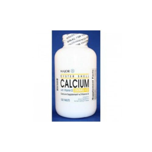 Major Oyster Shell Calcium Carbonate with Vitamin D Tablets, 250 mg