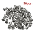 thumbnail image 2 of 50Pcs M6 Thread 304 Stainless Steel Flat Head Rivet Nut Rivnut Insert Nutsert, 2 of 7