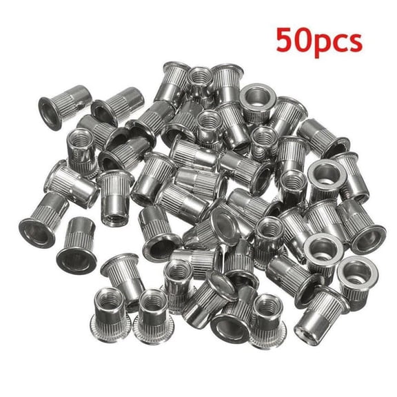 50PCS M6 Thread 304 Stainless Steel Flat Head Rivet Nut Rt Nutsert
