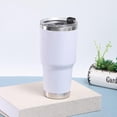 thumbnail image 1 of Vaso aislado al vacío de acero inoxidable de 30 oz con tapa blanca, 1 of 1