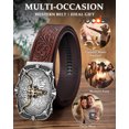thumbnail image 5 of SUOSDEY Men's Ratchet Western Belts for Women Cowboy Cowgirl Leather Belt for Jeans Pants Christmas with Gift Box, 5 of 8