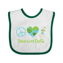 Inktastic Peace Love Earth Girls Baby Bib