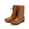 thumbnail image 5 of Nature Breeze Prima-08 Leatherette Lace Up Military Combat Ankle Bootie, 5 of 5