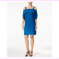thumbnail image 2 of Thalia Sodi Cold-Shoulder Shift Dress in Nocturnal Blue, Large, 2 of 2