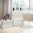 thumbnail image 3 of 3Pcs Floral Backpack Set With Lunch Bag & Pen Case Travel Daypack Decor Bag (Beige Flower), 3 of 9