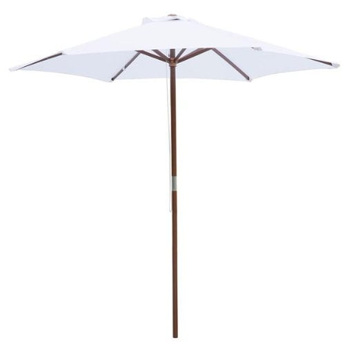 8 Foot White Patio Furniture Wood Market Umbrella Walmart Com Walmart Com