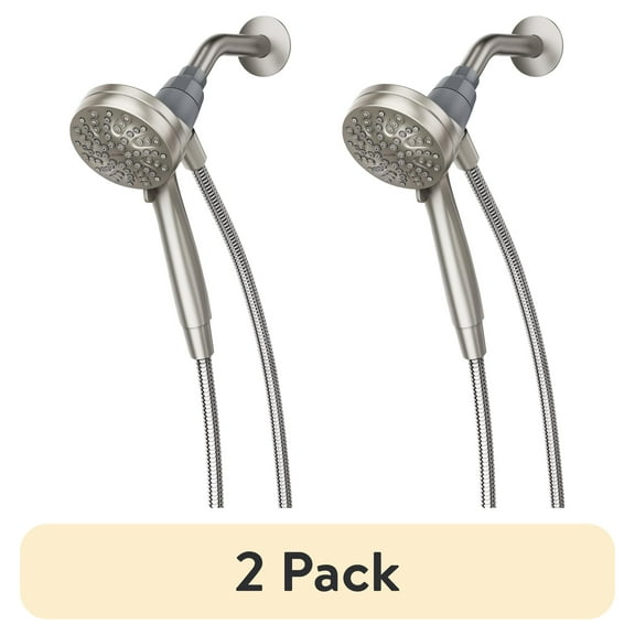 (2 pack) Moen Engage Brushed Nickel 6 settings Handheld Showerhead 1.75 gpm