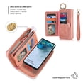 thumbnail image 3 of Galaxy S20+ Plus Case, Allytech Retro PU Leather Magnetic Detachable Back Cover Zipper Wallet Folio Multiple Cards Slots Purse Wrist Strap Clutch Protective Case for Samsung Galaxy S20 Plus,Pink, 3 of 9
