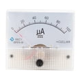 thumbnail image 3 of Amperímetro de panel analógico rectangular DC 0-00/20μa 0-20A para amplificador de medición de circuito CC 0-100uA Cola Medidor de amperios analógico de CC, 3 of 8