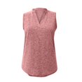 thumbnail image 4 of Dazajoo Cotton Linen Tank Tops for Women V Neck Sleeveless T-Shirts Summer Basic Vest Blouses for Work,Pink,L, 4 of 6