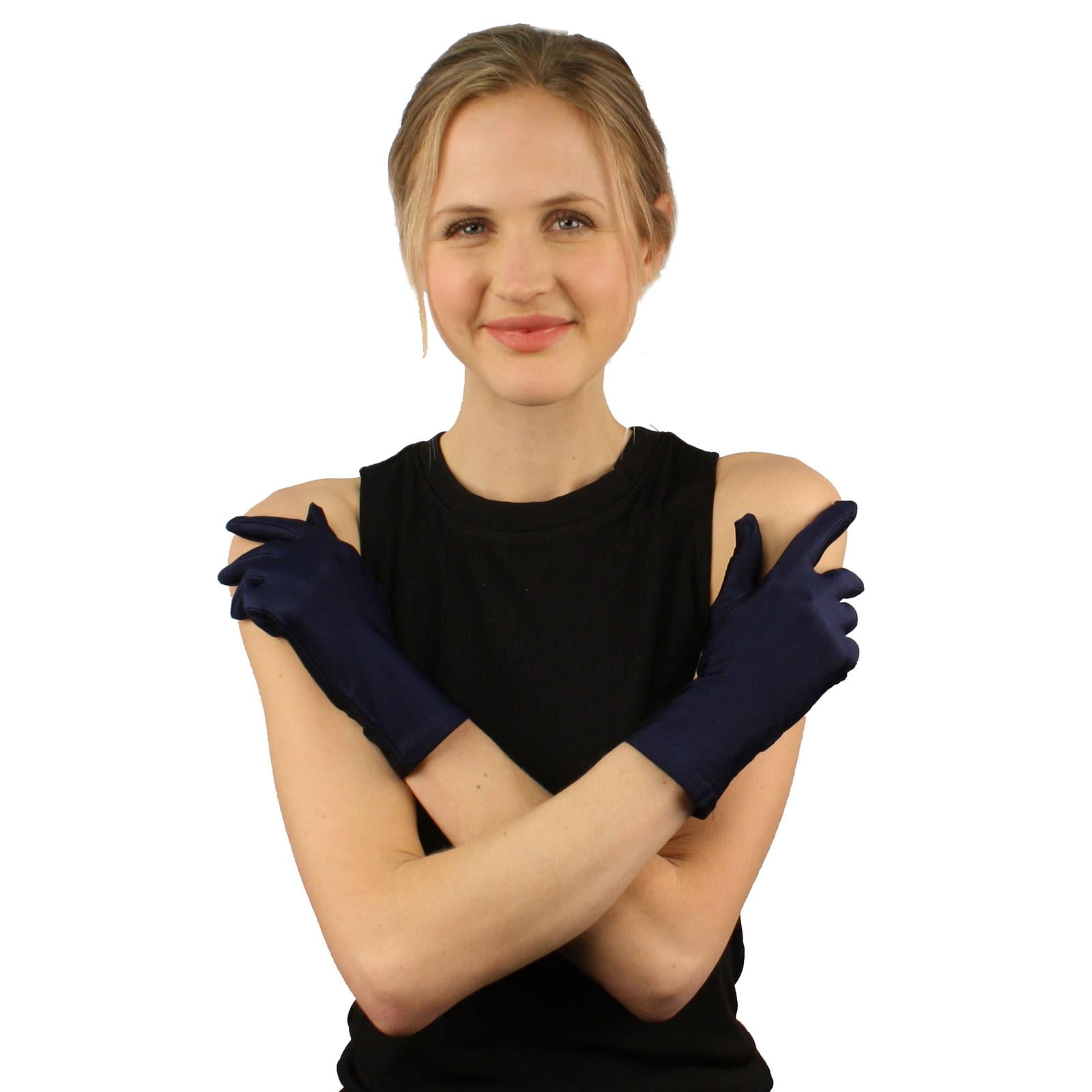 navy evening gloves