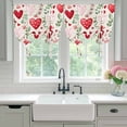 thumbnail image 4 of Valentines Balloon Curtains 63 Inch Length for Living Room/Bedroom, Pink Red Love Heart Green Botanical Spring Rod Pocket Privacy Door Curtains Decorative Tie Up Shade for Window 52"x63", 4 of 8
