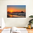 thumbnail image 3 of Elephant Stock Folly Beach Wall Art - Horizontal Canvas Wall Art - Living Room Wall Decor - Beach Canvas - Orange And Blue Decor - 12" x 8", 3 of 8